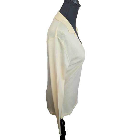 Babe Didrikson Vintage Womens Sweater 100% Cashmere Yellow Preppy Golf Medium - Picture 3 of 11